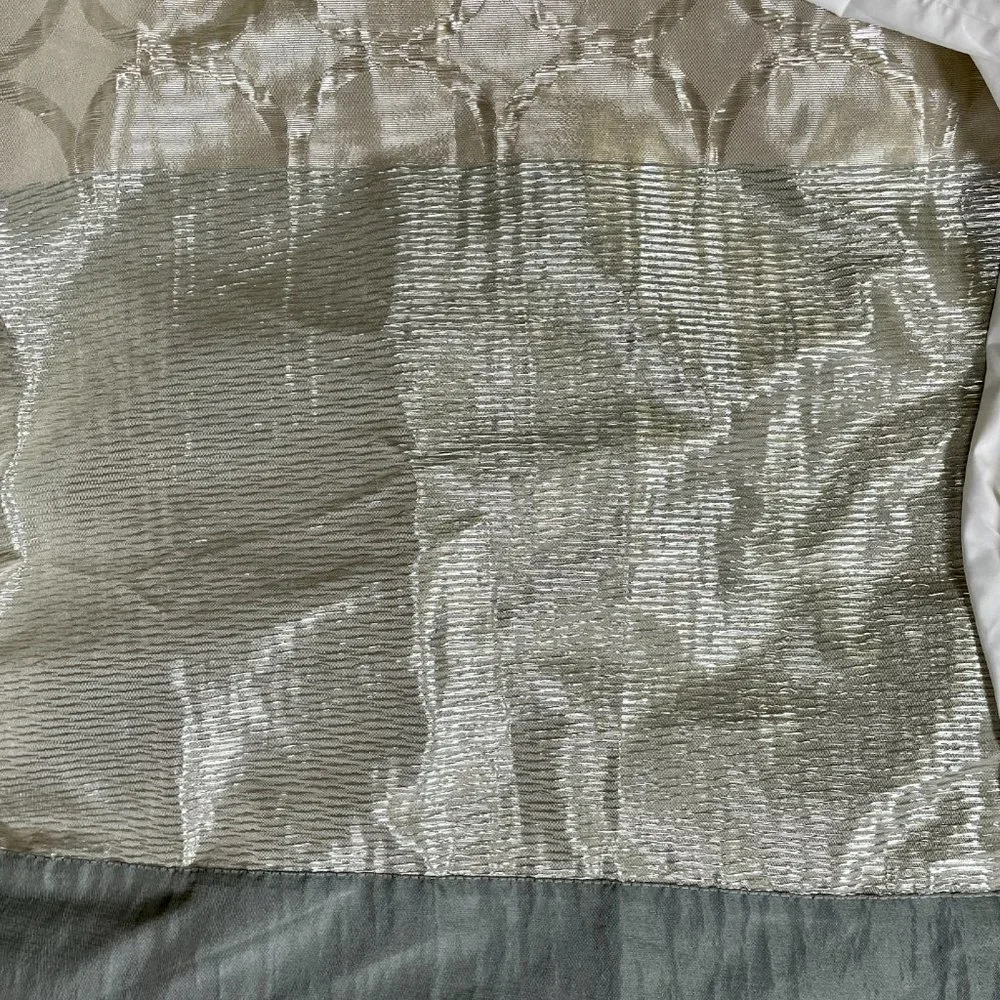 Studio JCP Champagne Gold & Blue/Gray Shower Curtains 2 Panels 49” x 80” - Picture 6 of 7